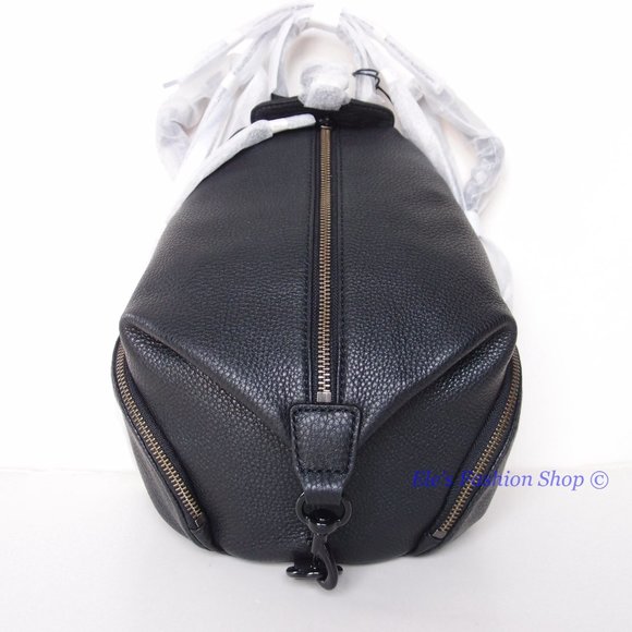 ❤️ NWT Rebecca Minkoff Julian Medium Leather Backpack BLACK BLACK AUTHENTIC main image 6